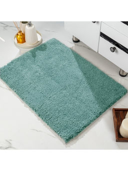 Saral Home - GIA Solid Soft Microfiber Fluffy Bath Mat Green