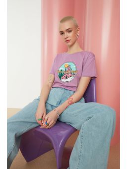 Trendyol - Women's Comfortable Purple T-shirts