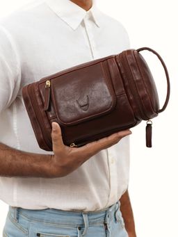 Hidesign - Gitano W1 Tan Unisex Wash Bag Pouch (M)