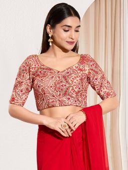 VAMAS - THE DESIGNER BLOUSES - Women Sweatheart Neck Padded Stitched Blouse Off White