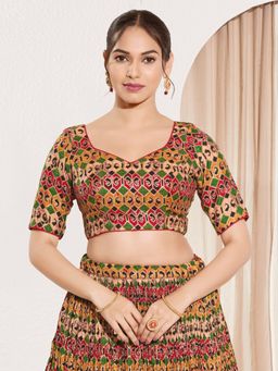 VAMAS - THE DESIGNER BLOUSES - Women Sweatheart Neck Padded Saree Stitched Blouse Red