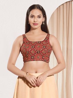 VAMAS - THE DESIGNER BLOUSES - Women Padded Saree Stitched Blouse Maroon