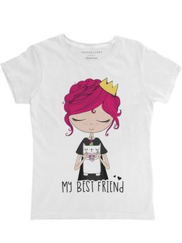 THREADCURRY - Unicorn Girls White Printed Crew Neck T-shirt