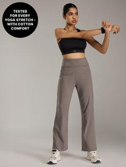 Kica - Everyday Cotton Yoga Pants - Straight Fit, KIC503- Grey