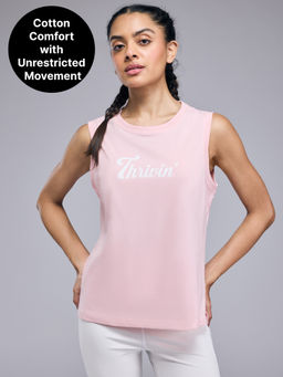 Kica - Cotton Muscle Tank Top for Women with Graphic At Chest
