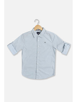 Allen Solly - Boys Blue Slim Fit Print Casual Shirt