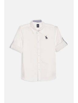 Allen Solly - Boys White Slim Fit Solid Casual Shirt