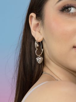 Shaya by CaratLane - Bring In The Memories Heart Earrings In 925 Silver