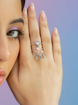 Shaya by CaratLane - Bring In The Comfort Heart Stackable Rings In 925 Silver (Set of 2)
