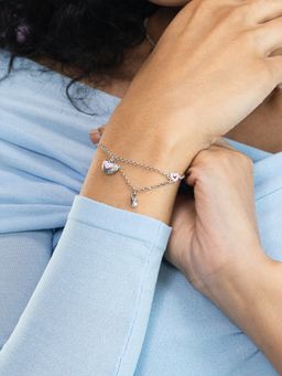 Shaya by CaratLane - Bring In The Cheer Heart Bracelet In 925 Silver