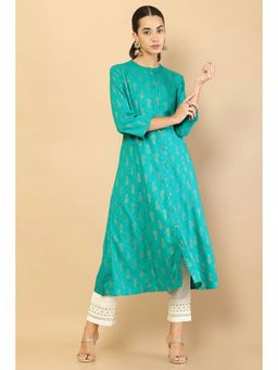 Soch - Women Blue Printed Kurta