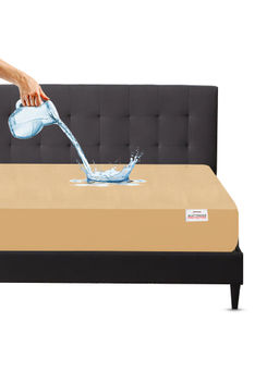 MATTRESS PROTECTOR - Beige Ultra Soft Breathable Fitted Waterproof Mattress Protector