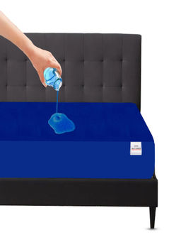 MATTRESS PROTECTOR - Blue Ultra Soft Breathable Fitted Waterproof Mattress Protector