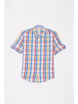 Allen Solly - Boys Multi-Color Slim Fit Check Casual Shirt