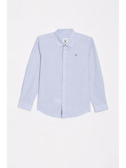 Allen Solly - Boys Light Blue Slim Fit Self Design Casual Shirt