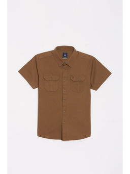 Allen Solly - Boys Brown Regular Fit Solid Casual Shirt