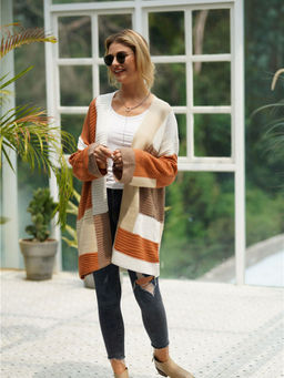 Oh Rare - Plaid Women's Splicing Knitted Shrug