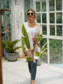 Oh Rare - Plaid Women's Splicing Knitted Shrug