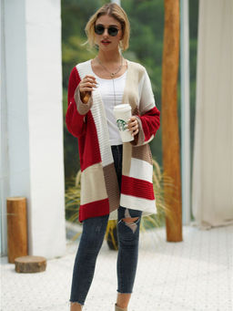 Oh Rare - Plaid Women's Splicing Knitted Shrug