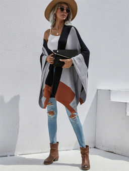 Oh Rare - Cross-Border Women's Plaid Knitted Shrug