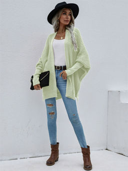 Oh Rare - Knitted Loose Solid Color Shrug for Women