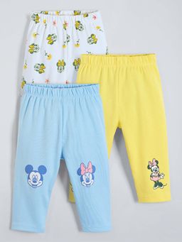 Hopscotch - Girls Multi-Color Cotton Printed Leggings (Pack of 3)