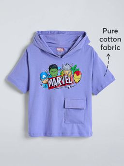 Hopscotch - Boys Blue Cotton Printed T-shirt