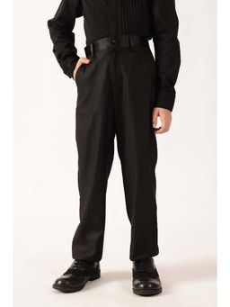 One Friday - Boys Black Polyester Solid Trouser