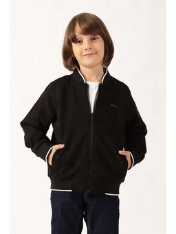 One Friday - Boys Black Polyester Solid Jacket