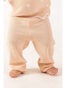 One Friday - Girls Peach Acrylic Solid Track Pant