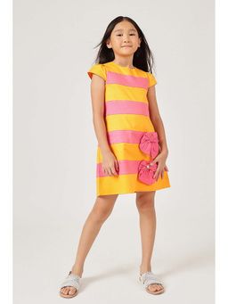 One Friday - Girls Multi-Color Cotton Stripes Dress
