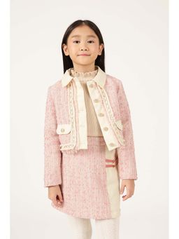 One Friday - Girls Multi-Color Polyester Self Design Jacket