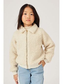 One Friday - Girls Beige Polyester Solid Jacket