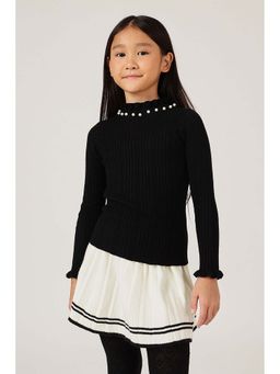 One Friday - Girls Black Viscose Solid Top