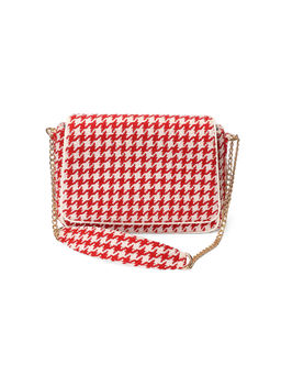 ETCETERA - Womens Cream Houndstooth Shoulder Bag (M)