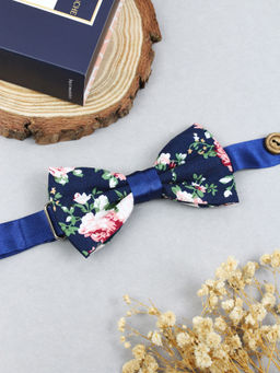 PELUCHE - Men Blue Floral Bow Tie