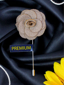 PELUCHE - Men Dark Beige Colored Floral Brooch