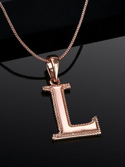 Estele - Rose Gold Plated Lovely L Charm Alphabet Initials Pendant for Women