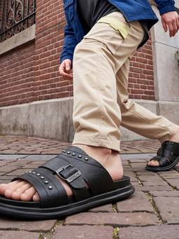 Mochi - Men Black Casual Sandals