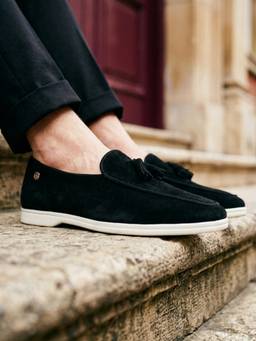 Carlton London - Men Black Comfort Suede Moccasins