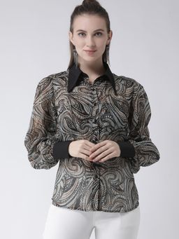 KASSUALLY - Black Paisley Print Shirt