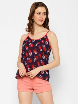 KASSUALLY - Red Floral Printed Top