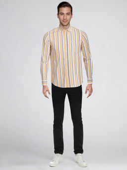 Lee - Men Stripes Yellow Slim Fit Shirt