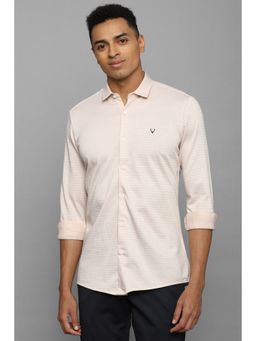 Allen Solly - Men Beige Slim Fit Print Full Sleeves Casual Shirt
