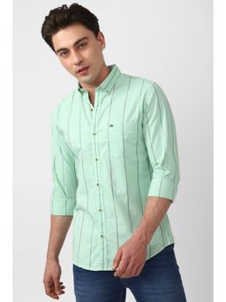 Peter England - Men Green Slim Fit Casual Shirt