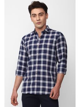 Peter England - Men Navy Slim Fit Casual Shirt