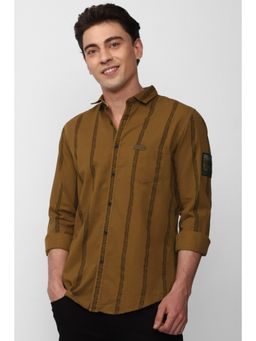 Peter England - Men Brown Slim Fit Casual Shirt