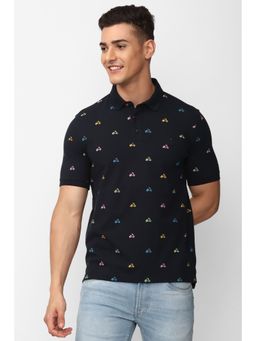 Simon Carter - Men Printed Navy Polo T-Shirt
