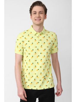 Simon Carter - Men Printed Yellow Polo T-Shirt