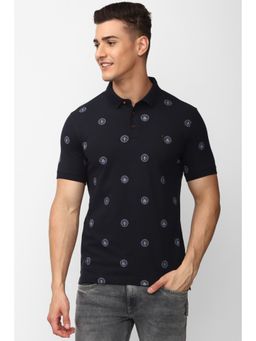 Simon Carter - Men Printed Navy Polo T-Shirt